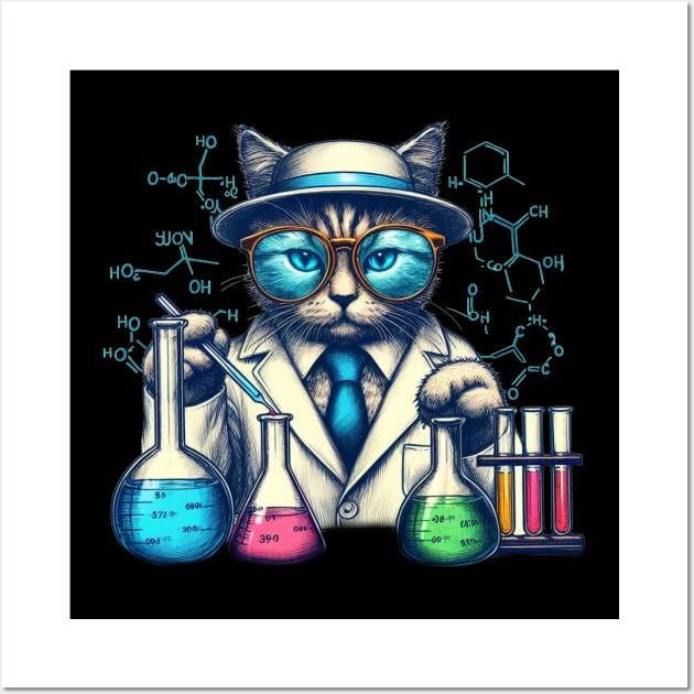 Doctor Cat Chemistry and Biology Sceince Wall Art by DarkWave